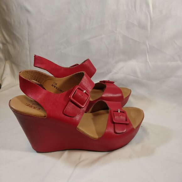 Kork-Ease Susie Wedge Platform Sandals in Red - Picture 6 of 12